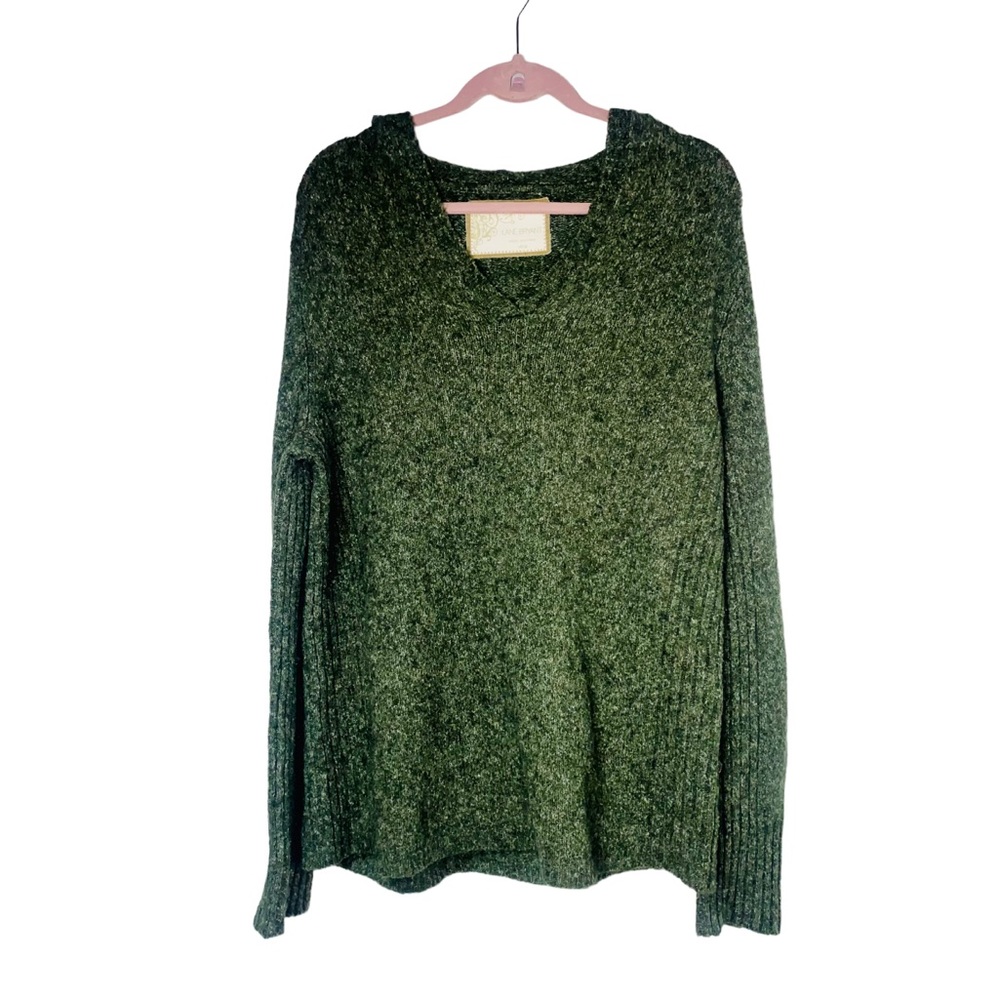 Lane Bryant Green Hooded Sweater Size 14/16 Wool Blend